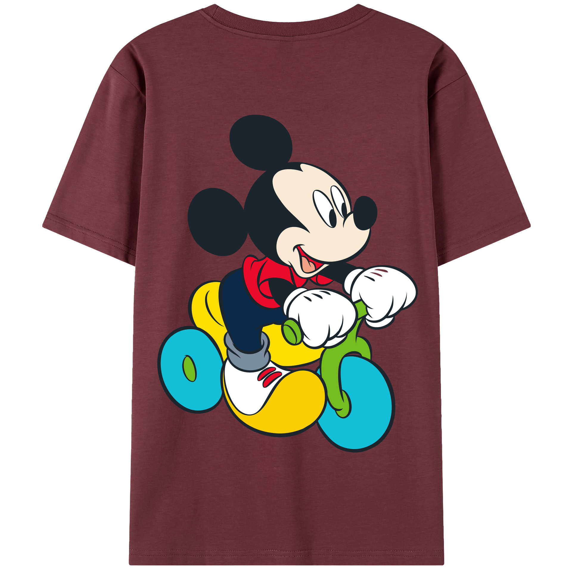 （画像用） ミッキーマウス Mickey Mouse 綿100％半袖Tシャツ（背面プリント）